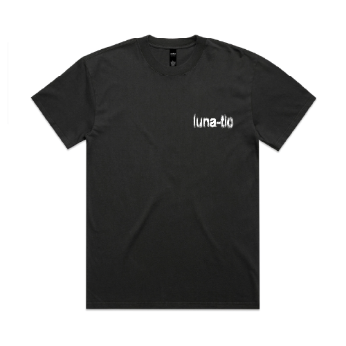heavy faded 'LUNA-TIC' coal